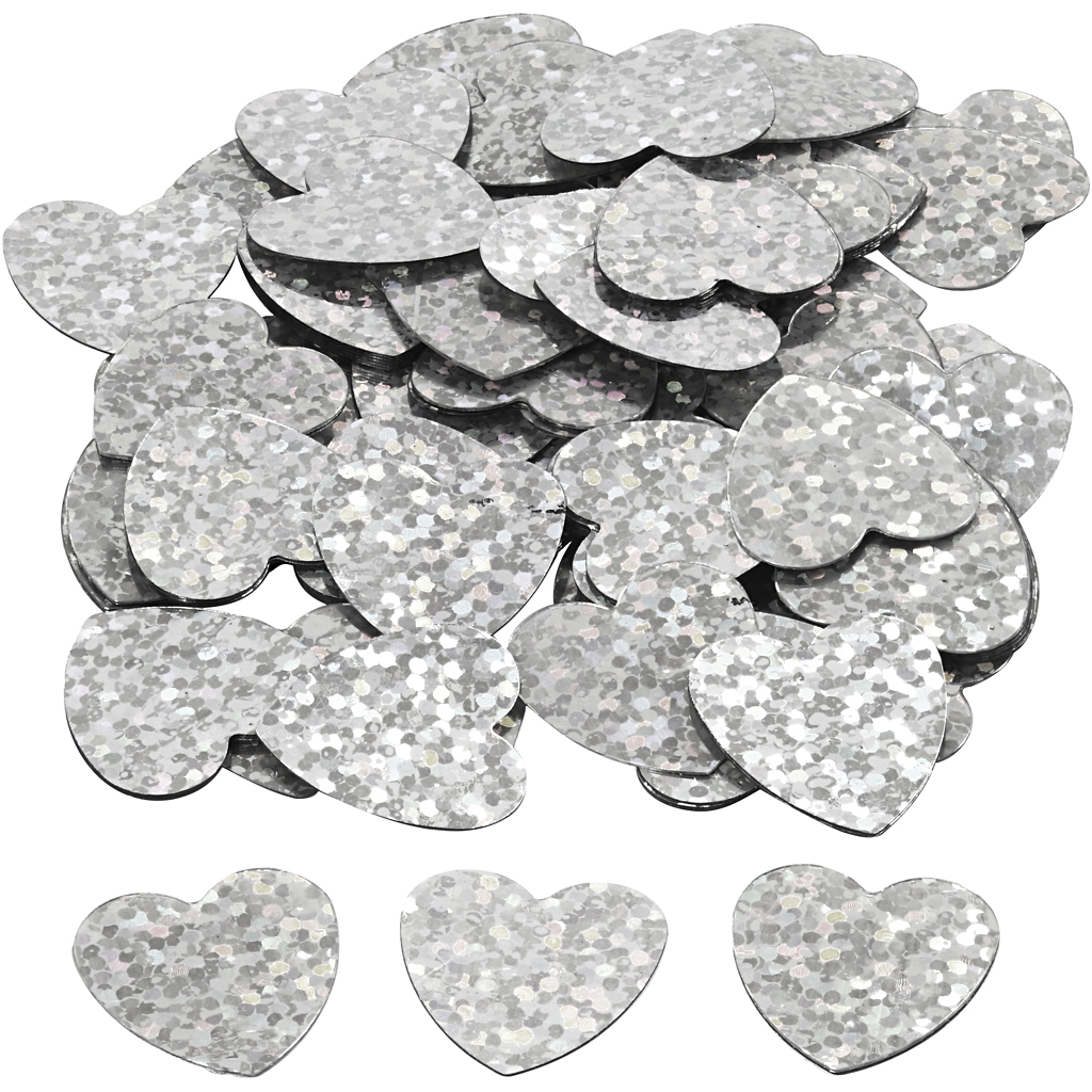 Pailletter, sølv, str. 15 mm, 10 g/ 1 pk. - Billede 2