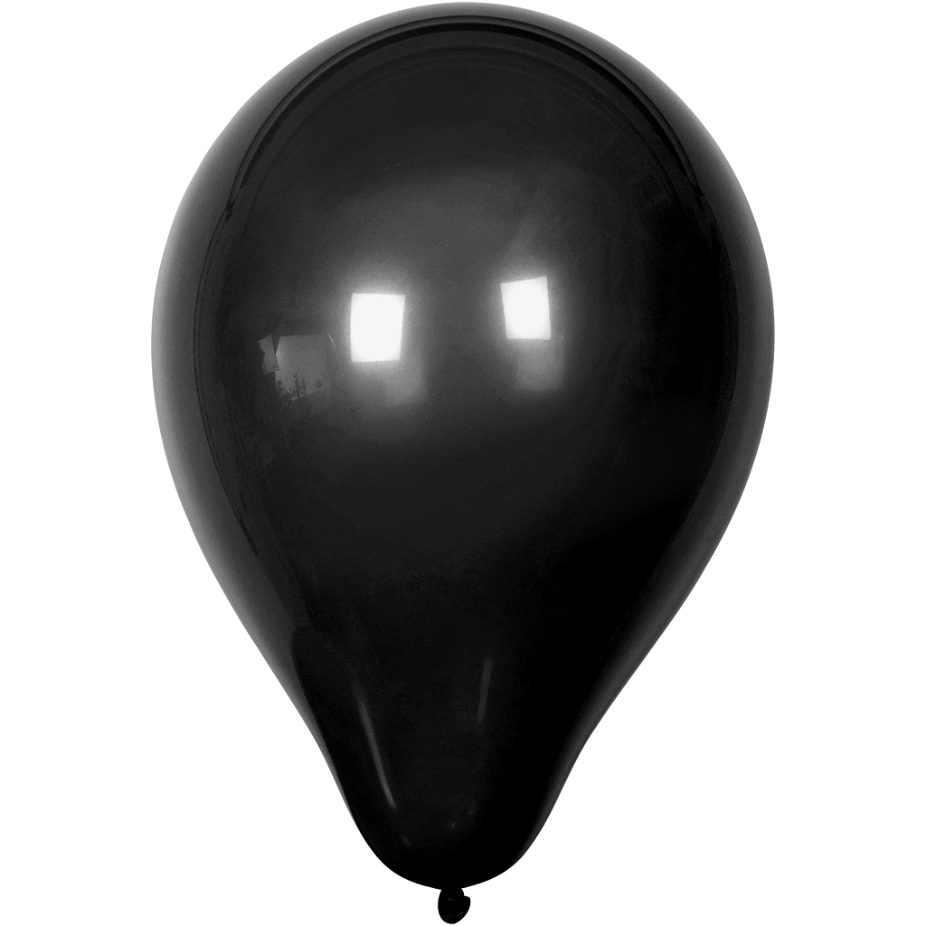 Balloner, sort, diam. 23 cm, 10 stk./ 1 pk.