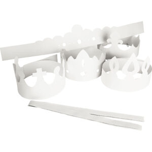 Kroner, hvid, H: 10-16,5 cm, L: 60 cm, 230 g, 5 stk./ 1 pk.