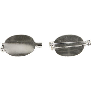 Brochenål, forsølvet, str. 20x15 mm, 5 stk./ 1 pk.