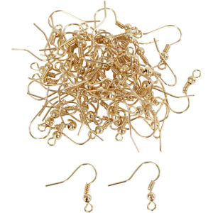 Fransk ørekrog, forgyldt, L: 18 mm, 100 stk./ 1 pk.