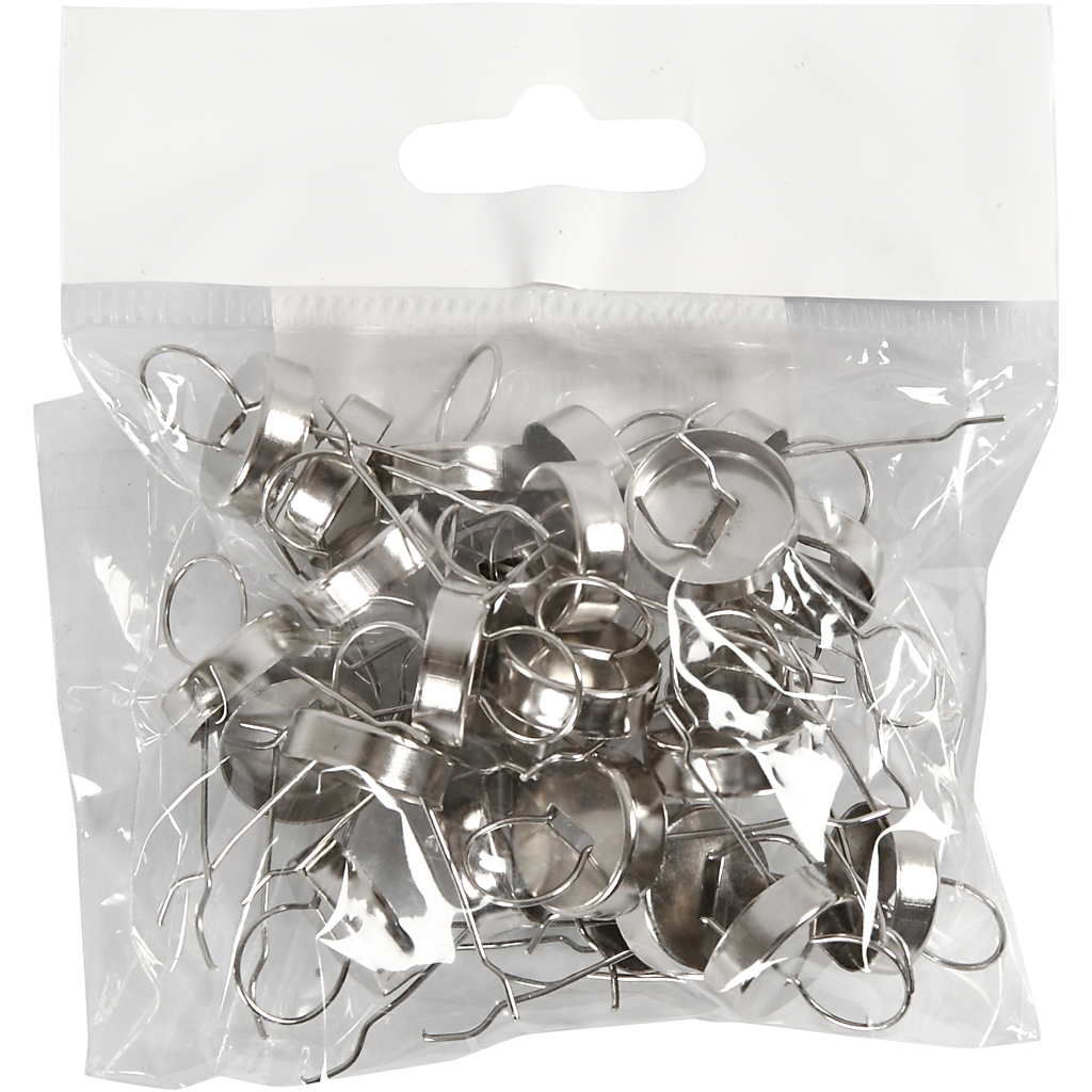 Ophæng, sølv, diam. 13 mm, hulstr. 5 mm, 25 stk./ 1 pk. - Billede 2