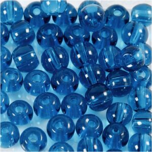 Glasperler, turkis, diam. 4 mm, hulstr. 1 mm, 45 stk./ 1 streng