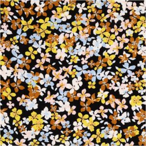 Fin viscose m/ blomster Sort