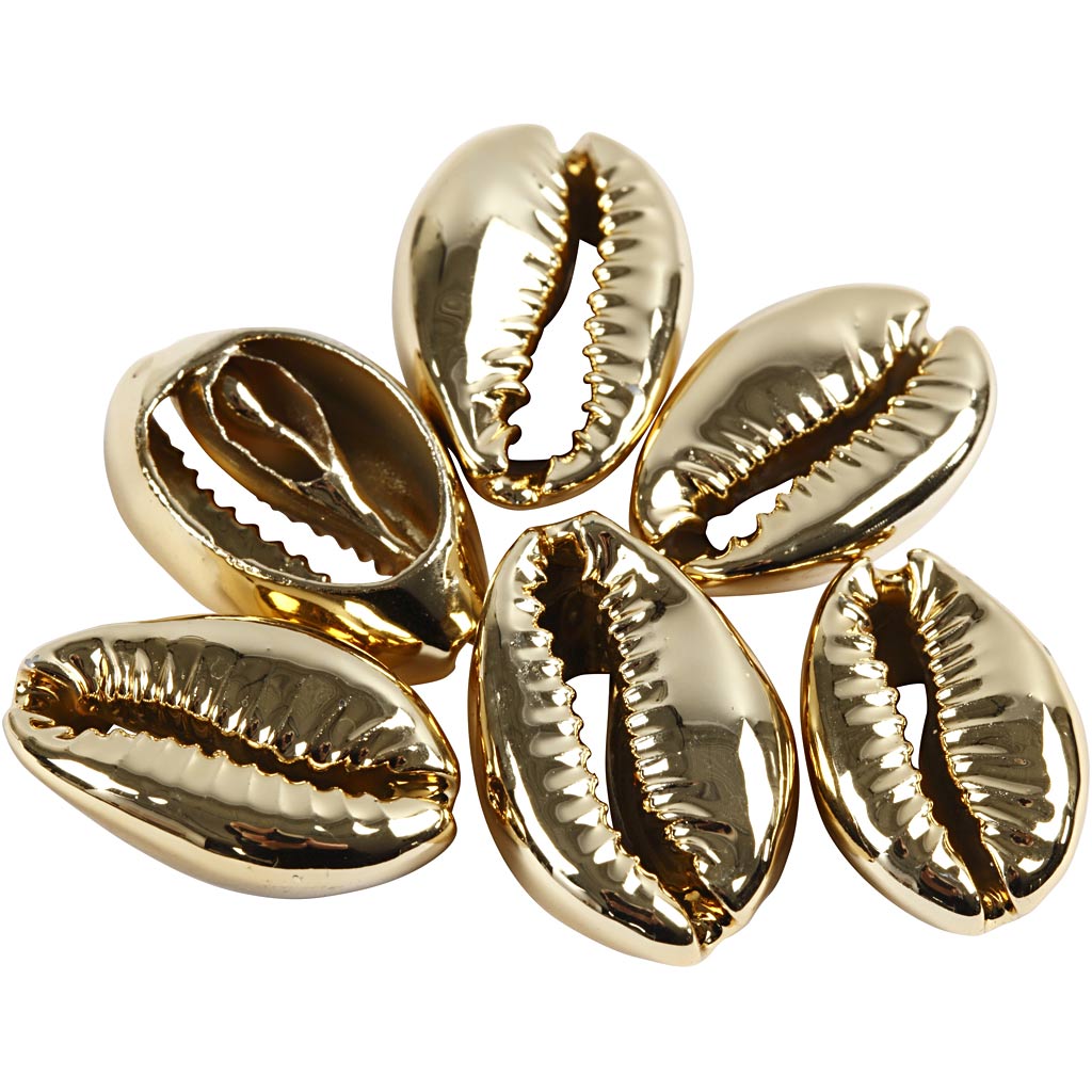 Muslingeskaller, forgyldt, L: 20 mm, 6 stk./ 1 pk. - Billede 2