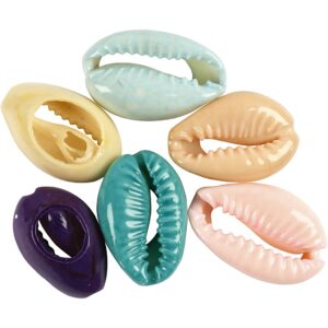 Muslingeskaller, ass. farver, L: 20 mm, 6 stk./ 1 pk.