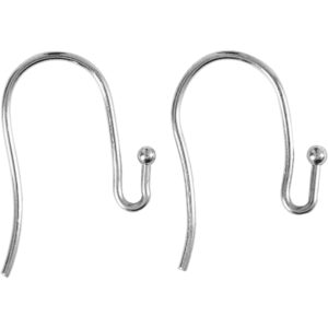 Fransk ørekrog, forsølvet, L: 21 mm, tykkelse 0,7 mm, 6 stk./ 1 pk.