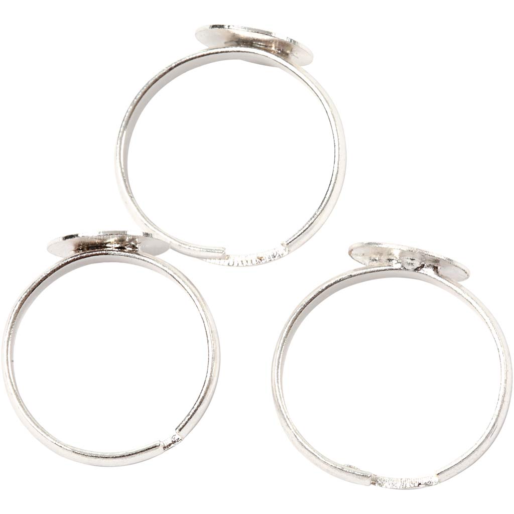 Fingerring, forsølvet, 15 stk./ 1 pk. - Billede 2