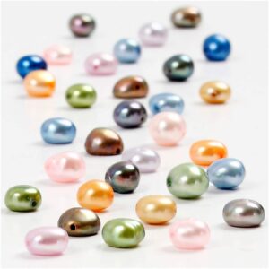 Ferskvandsperler, str. 5-6 mm, hulstr. 0,5 mm, 40 cm/ 1 pk.