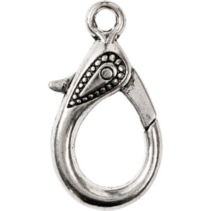 Karabinhage, antik sølv, L: 30 mm, hulstr. 3 mm, 4 stk./ 1 pk.