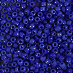 Rocaiperler, blå, diam. 3 mm, str. 8/0 , hulstr. 0,6-1,0 mm, 25 g/ 1 pk.