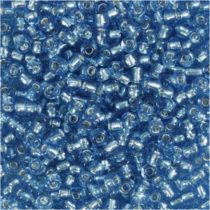Rocaiperler, turkis klar, diam. 3 mm, str. 8/0 , hulstr. 0,6-1,0 mm, 25 g/ 1 pk.