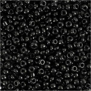 Rocaiperler, sort, diam. 3 mm, str. 8/0 , hulstr. 0,6-1,0 mm, 25 g/ 1 pk.