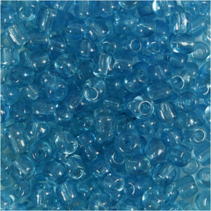 Rocaiperler, turkis klar, diam. 4 mm, str. 6/0 , hulstr. 0,9-1,2 mm, 25 g/ 1 pk.