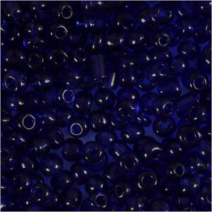 Rocaiperler, kobolt blå, diam. 4 mm, str. 6/0 , hulstr. 0,9-1,2 mm, 25 g/ 1 pk.