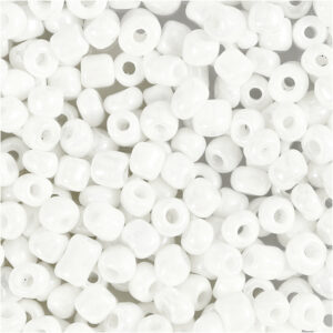 Rocaiperler, perlemor, diam. 4 mm, str. 6/0 , hulstr. 0,9-1,2 mm, 25 g/ 1 pk.