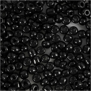 Rocaiperler, sort, diam. 4 mm, str. 6/0 , hulstr. 0,9-1,2 mm, 25 g/ 1 pk.