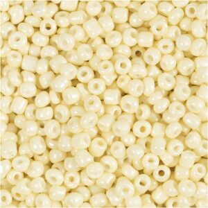 Rocaiperler, diam. 3 mm, str. 8/0 , hulstr. 0,6-1,0 mm, lys gul, 25 g/ 1 pk.