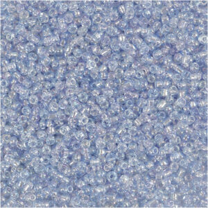 Rocaiperler, lyseblå, diam. 1,7 mm, str. 15/0 , hulstr. 0,5-0,8 mm, 25 g/ 1 pk.