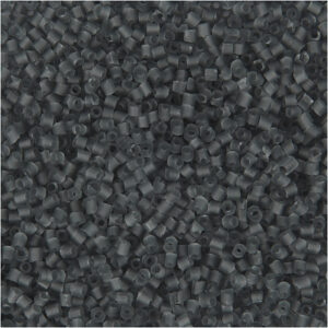 Rocaiperler, transparent grå, 2-cut, diam. 1,7 mm, str. 15/0 , hulstr. 0,5 mm, 25 g/ 1 pk.