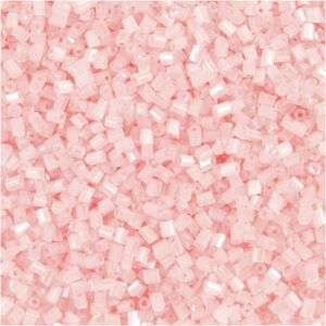 Rocaiperler, transparent rosa, 2-cut, diam. 1,7 mm, str. 15/0 , hulstr. 0,5 mm, 25 g/ 1 pk.