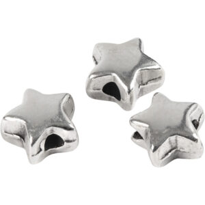 Ledperle, forsølvet, str. 5,5x5,5 mm, hulstr. 1 mm, 3 stk./ 1 pk.