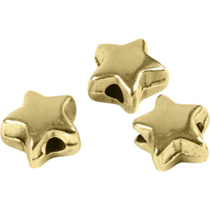 Ledperle, forgyldt, str. 5,5x5,5 mm, hulstr. 1 mm, 3 stk./ 1 pk.