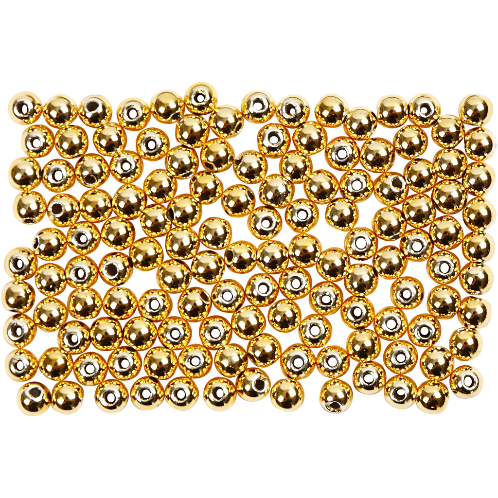 Voksperler, guld, diam. 2,7 mm, hulstr. 0,7 mm, 150 stk./ 1 pk.