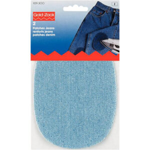 Denim lap til påstrygning, Lys støvet blå, 2 stk.