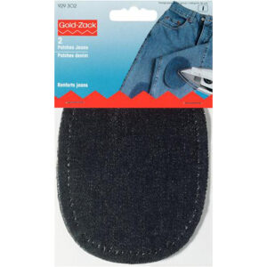 Denim lap til påstrygning, Sort, 2 stk.