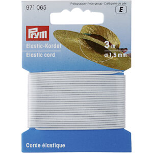 Rund elastik 1,5mm, 3meter, Hvid