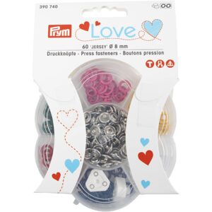 Trykkn. jersey 8mm ring farvet 60stk. ass. farver Prym Love