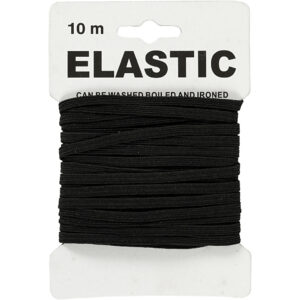 Elastik, 10 m, Sort