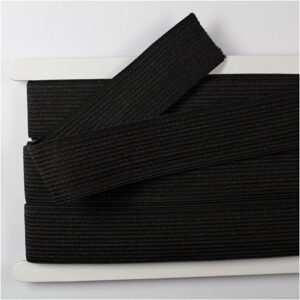 Linnings-elastik B: 25 mm, sort, 3m