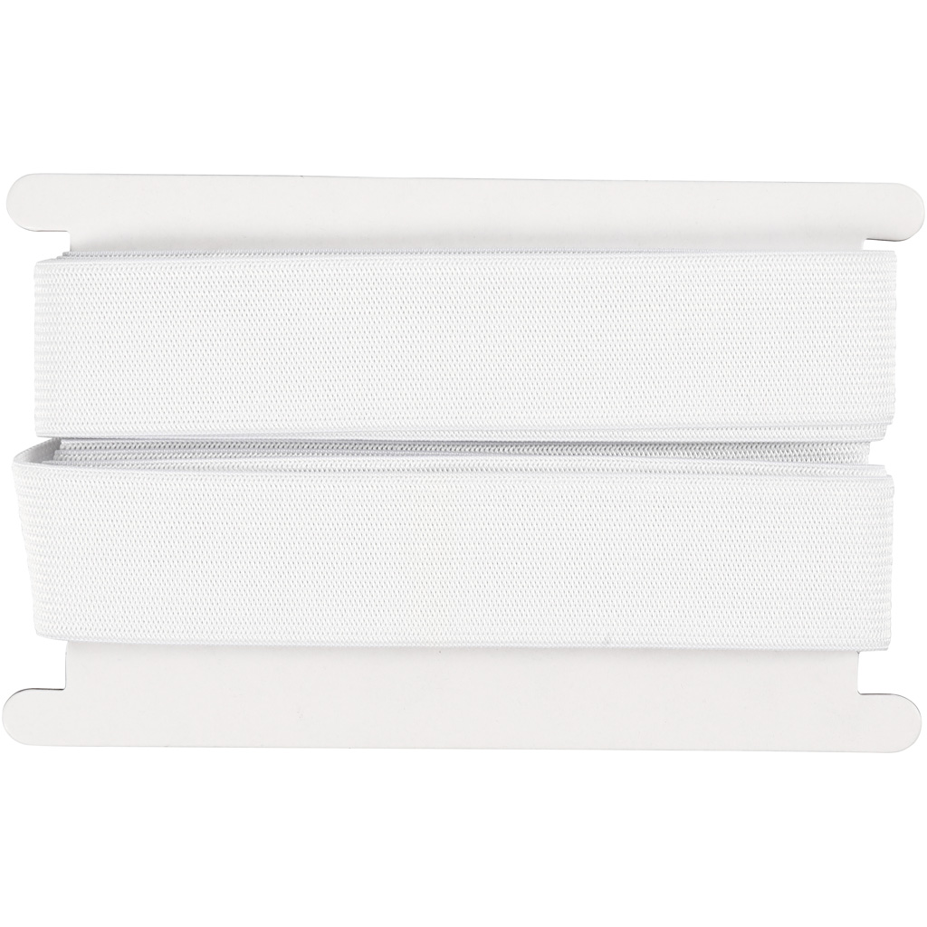 Linnings-elastik, B: 30 mm, 3 m, Hvid