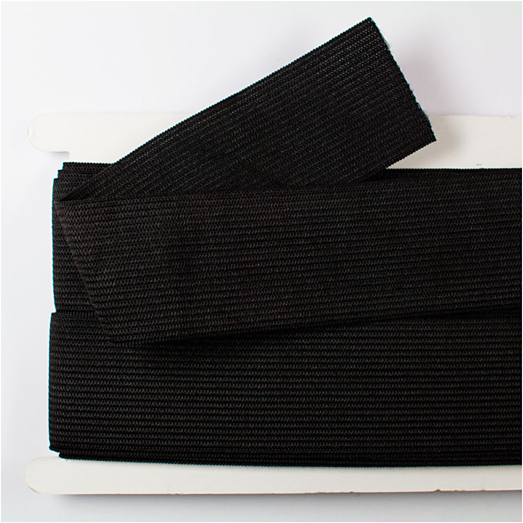 Linnings-elastik B: 35 mm, sort, 3m