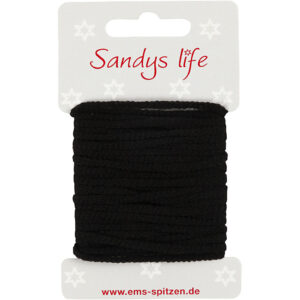 Soft rund elastik, tykkelse 2,5 mm, sort, 5m