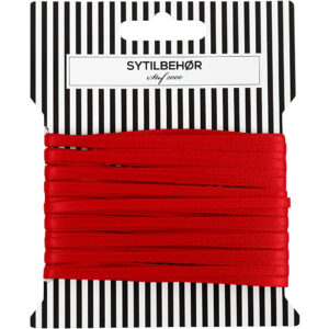 Satin bånd - Dob. face, B: 3 mm, rød, 10m