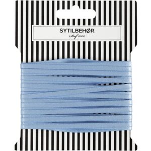 Satin bånd - Dob. face, B: 3 mm, dusty blue, 10m