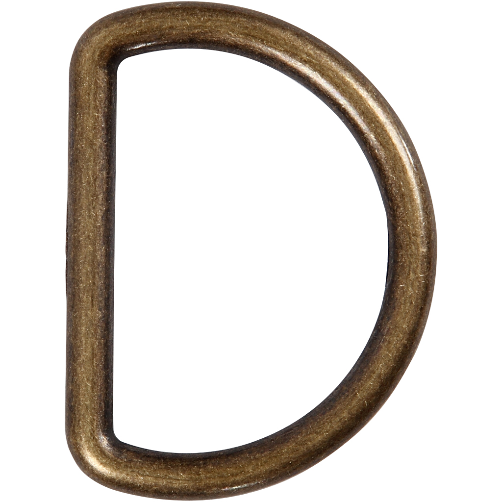 D-ring 20 mm, Antik guld