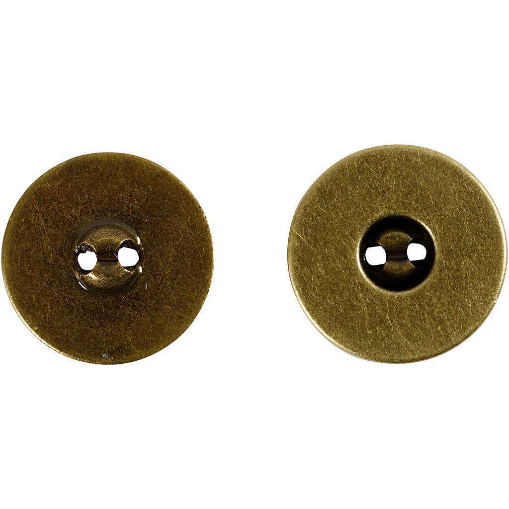 Magnet knap, diam. 18 mm, antik guld, 1stk. - Billede 2