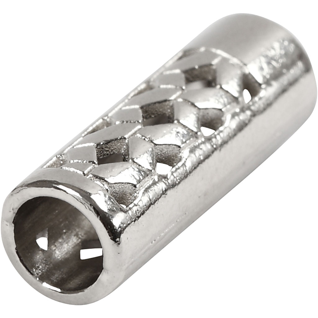 Endeskjuler metal, diam. 20 mm, sølv, 1stk. - Billede 2