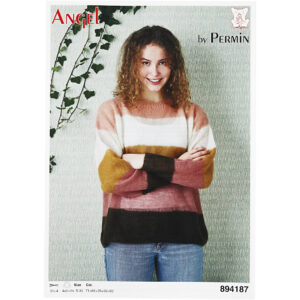 Bluse m/brede striber i Angel