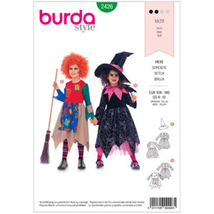 Burda Mønster børn , Karneval Heks str. 104-140