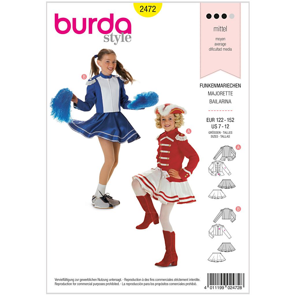 Burda mønster, Børn, Karneval Karnevalspige
