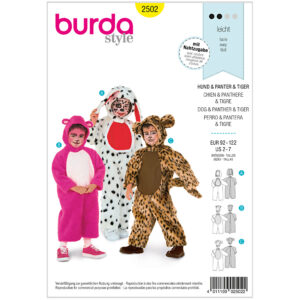 Burda mønster, Børn, Karneval Hund, Panter, Tiger