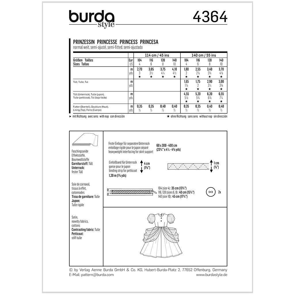 Burda Mønster Børn, Karneval Prinsesse - Billede 2