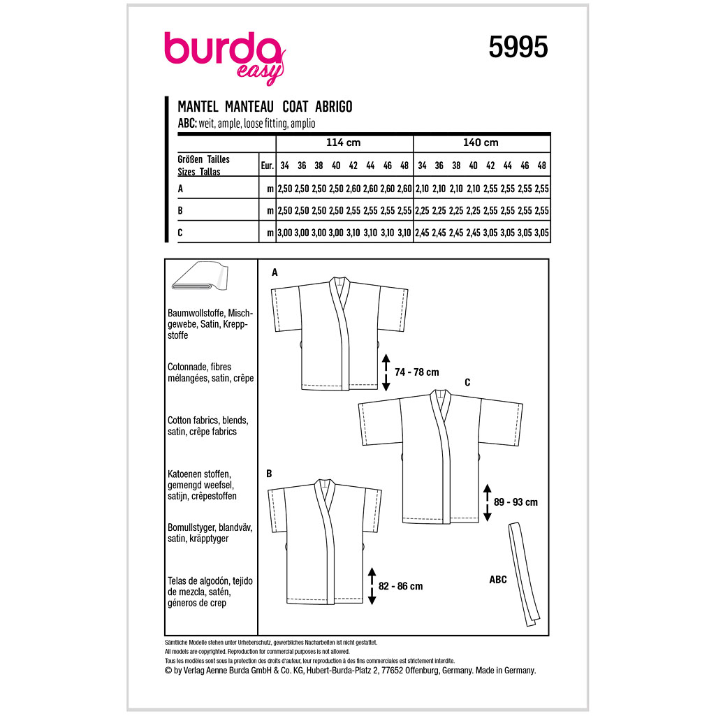 Burda mønster, Kimono - Billede 2