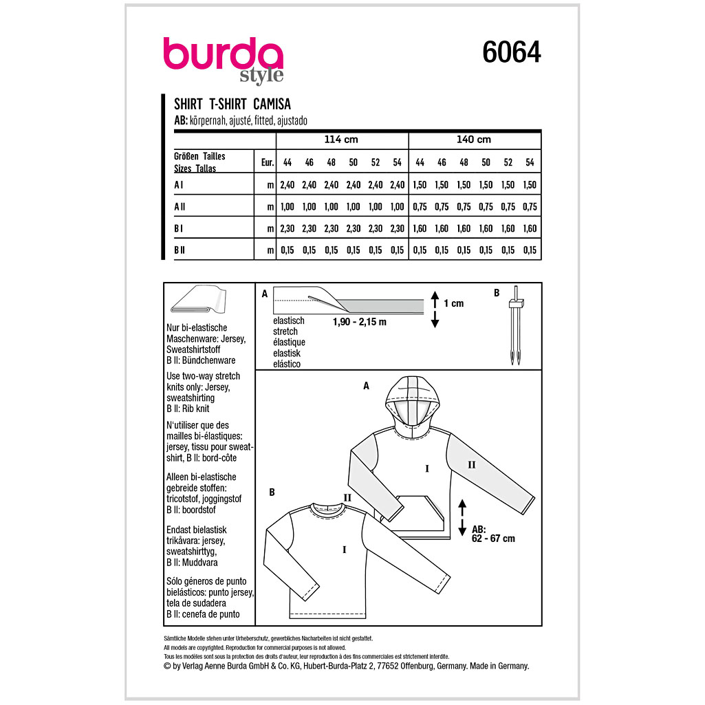 Burda Mønster, Herre, Sweatshirt - Billede 2