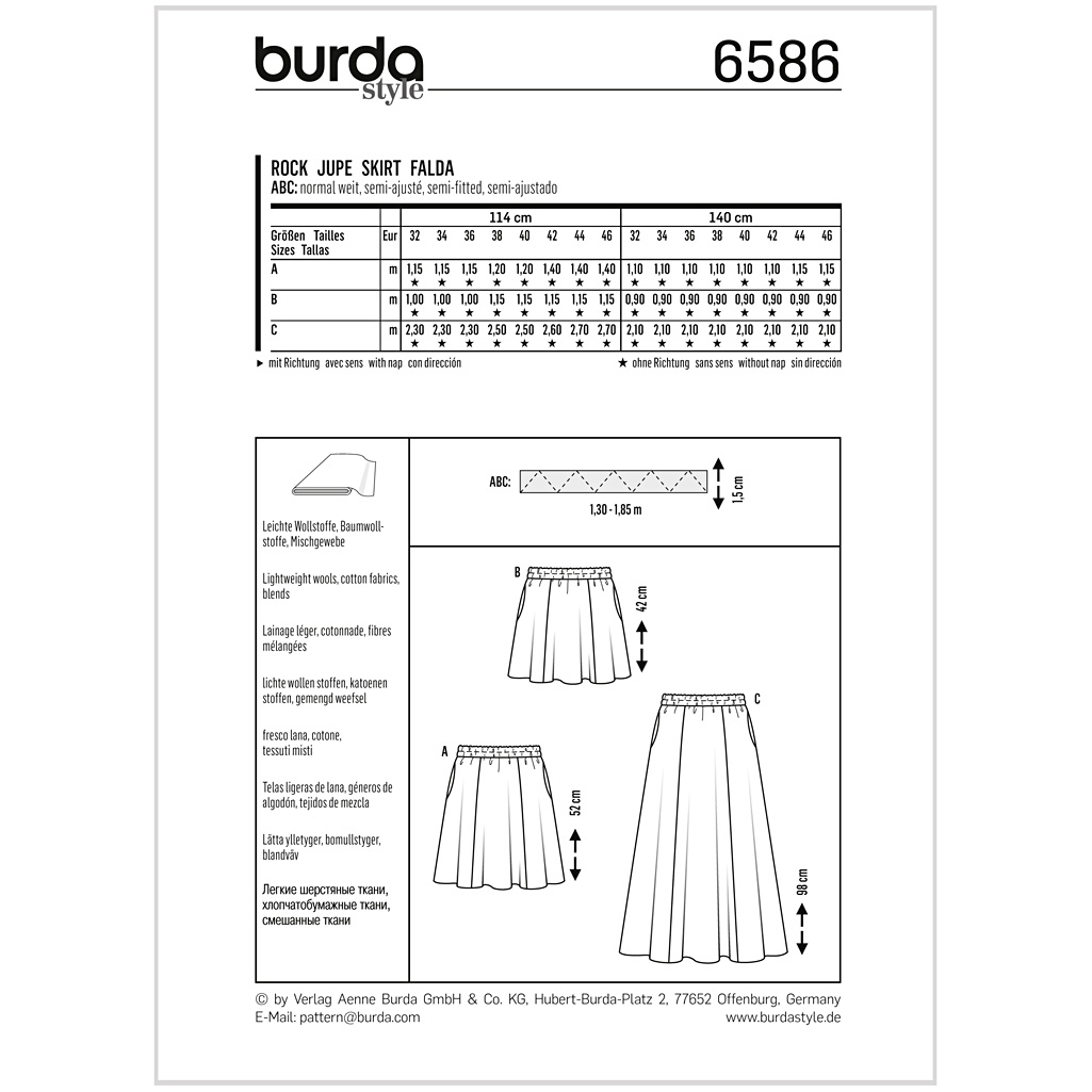 Burda Mønster, Nederdel - Billede 2